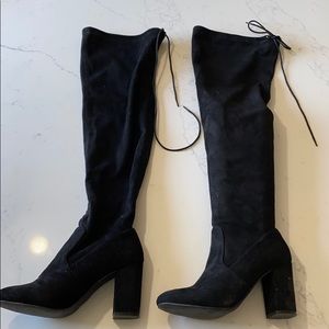 Suede over knee boots